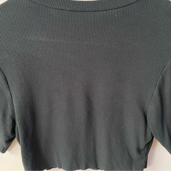 Naked Wardrobe Black Ribbed Crop Top Size M GUC - Picture 11 of 11